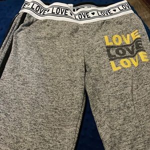 Gray love sweatpants